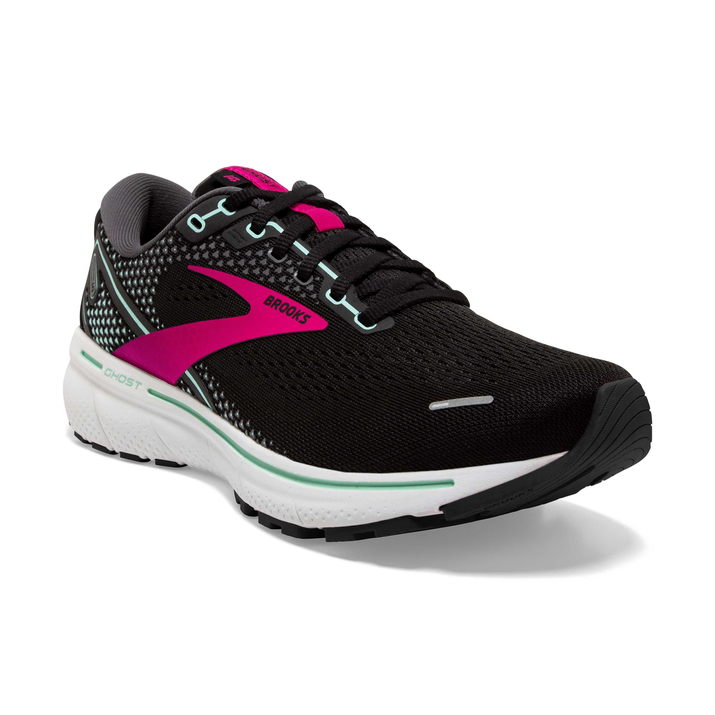 Brooks W Ghost 14 BLACK/PINK/YUCCA